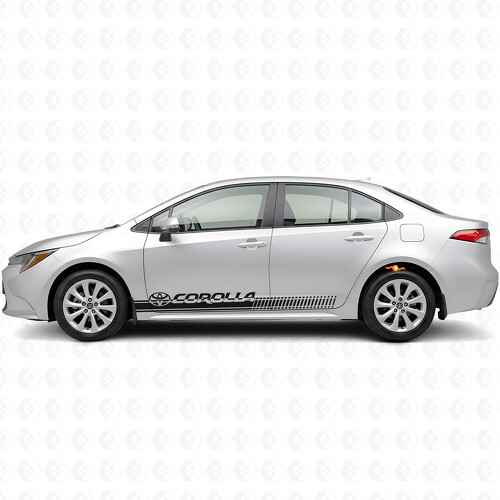 Adesivo Vinilato Laterale a Righe Quadrettate Corolla per Toyota Corolla