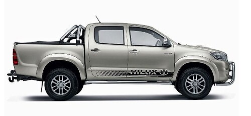 Adesivo Laterale in Vinile con Linee Sfgradienti Brandizzate Hilux per Toyota Hilux