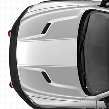 Adesivo in vinile personalizzato a striscia centrale nera per cofano Dodge Ram_5