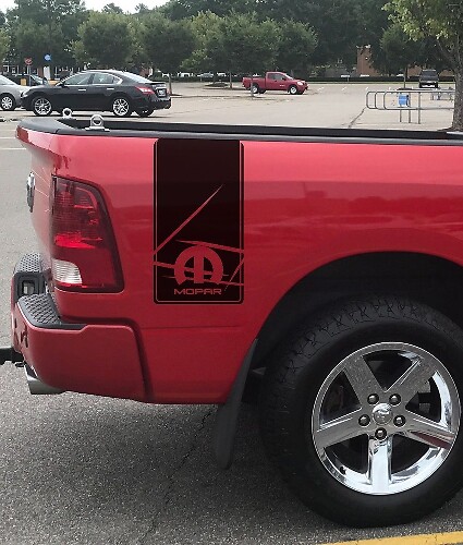 2 decalcomanie grafiche in vinile strisce da corsa adesivo Dodge Ram letto posteriore hemi mopar 5.7