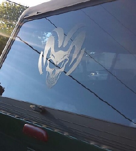 Coppia di adesivi personalizzati in vinile per camion Dodge Ram grafica teschio Hemi Mopar rt