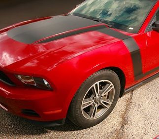 2010-2012 Ford Mustang Boss Style Hood Fender to Side Stripes Decals Qualsiasi colore