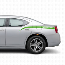 Adesivo Vinile Laterale a Strisce Curve Personalizzate per Dodge Charger 2006-2010_3