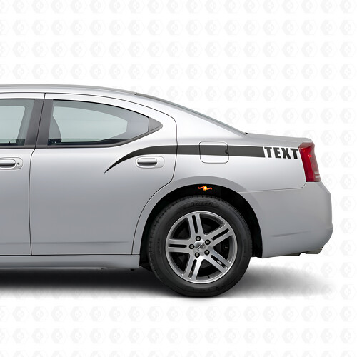 Strisce d'accento curve e adesivo in vinile con testo personalizzato laterale per Dodge Charger 2006-2010