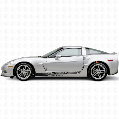 Adesivo Vinile Laterale a Strisce Stile Racing per Chevrolet Corvette C6 2005-2013