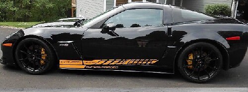 Kit di adesivi grafici per decalcomanie a strisce laterali Chevy Corvette Z06 C6 2005-2020