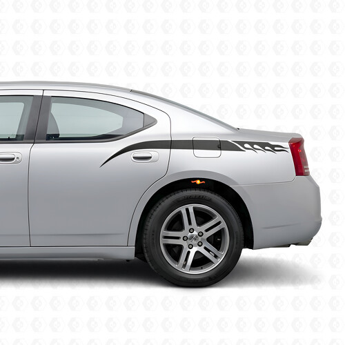 Adesivo Vinile con Strisce Laterali in Stile Fiamma per Dodge Charger 2006-2010