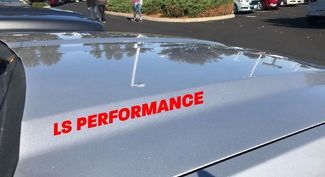 LS Performance Hood Decal Logo Chevy Cadillac Corvette Pontiac GTO Camaro Rosso