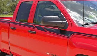 ACCELERATOR Side Door Accent Qualsiasi colore Stripe Vinyl Graphic 2014-2017 Chevy Silverado