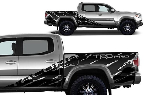 TOYOTA Tacoma (2016-2020) Kit adesivo laterale in vinile per decalcomanie TRD Pro Sport Off Road
