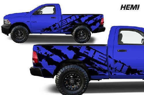 Kit di Adesivi Laterali in Vinile Stile Hemi per Spruzzi di Fango per Dodge Ram 1500-3500 2009–2018