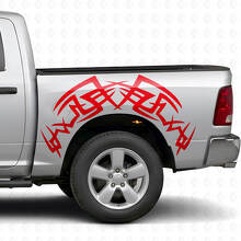 Kit Adesivi in Vinile Tribal per Lati Letto per Dodge Ram 1500/2500 2009-2018_4