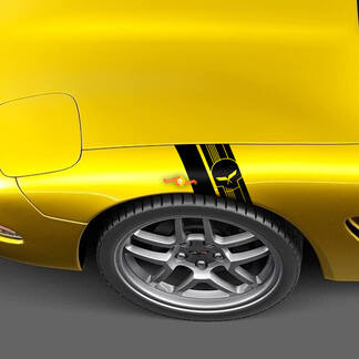 Chevrolet C5 Corvette parafango hash mark Jake punitore teschio adesivo decalcomania
