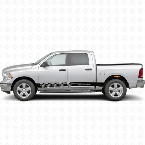 Adesivo in Vinile Laterale con Strisce Death Before Dishonor per Dodge Ram 1500