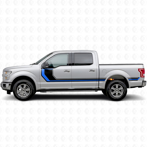 Adesivo Vinile Rally Stripes Laterale Porta Bedside per Ford F-150 2015-2017