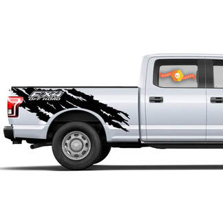 Ford F-150 (2015-2017) Supercab 6.5 Bed Vinyl Decal Wrap Kit - Fx4 Torn