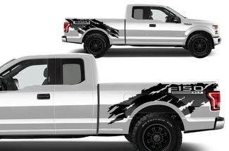 Ford F-150 (2015-2017) 6.5 Letto Vinile Posteriore Decal Wrap Kit - F-150 Torn