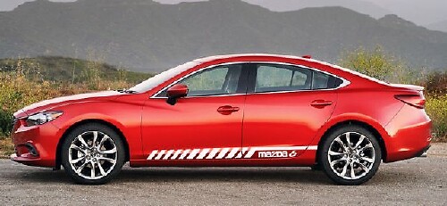 Racing Graphic Stripe Car Side Vinyl Decal Sticker per Mazda 6 2014 - 2018