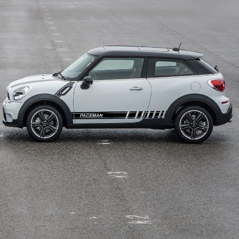 2 strisce grafiche a più colori Paceman simbolo auto da corsa adesivo decalcomania in vinile