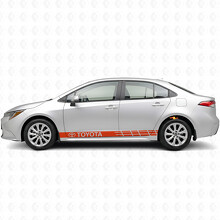 Adesivo in vinile con strisce di accento laterale con logo Toyota per Toyota Corolla_4