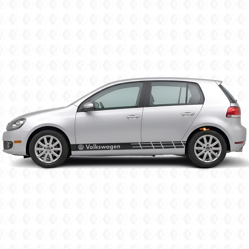 Adesivo in vinile strisce da corsa laterali con logo VW per Volkswagen Golf