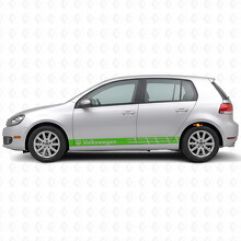 Adesivo in vinile strisce da corsa laterali con logo VW per Volkswagen Golf_3