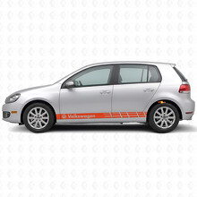 Adesivo in vinile strisce da corsa laterali con logo VW per Volkswagen Golf_4