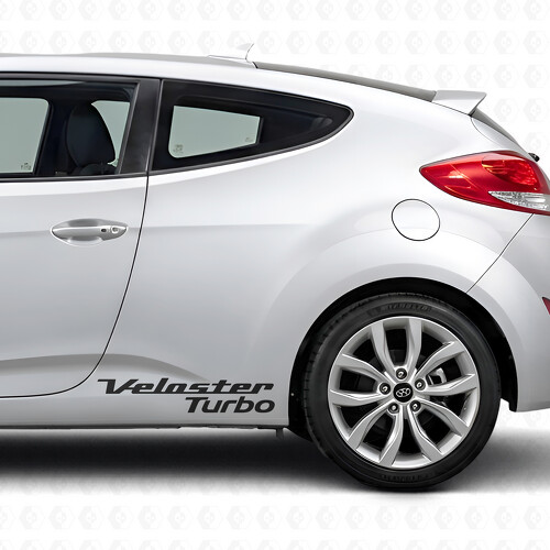Adesivo in Vinile con Scritta Veloster Turbo per Porta Hyundai Veloster