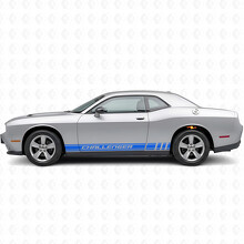 Adesivo in vinile con scritta Challenger e strisce da corsa laterali per Dodge Challenger_2