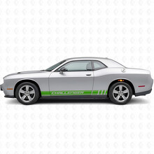 Adesivo in vinile con scritta Challenger e strisce da corsa laterali per Dodge Challenger_3