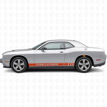 Adesivo in vinile con scritta Challenger e strisce da corsa laterali per Dodge Challenger_4