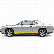 Adesivo in vinile con scritta Challenger e strisce da corsa laterali per Dodge Challenger_5