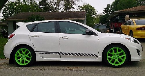 Racing Graphic Stripe Car Side Vinyl Decal Sticker per Mazdaspeed 3 2007 - 2013