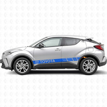 Adesivo Vinilico Laterale Strisce da Gara Brandizzate per Toyota C-HR_2
