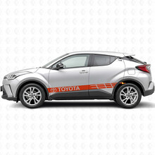 Adesivo Vinilico Laterale Strisce da Gara Brandizzate per Toyota C-HR_4