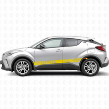 Adesivo Vinilico Laterale Strisce da Gara Brandizzate per Toyota C-HR_5