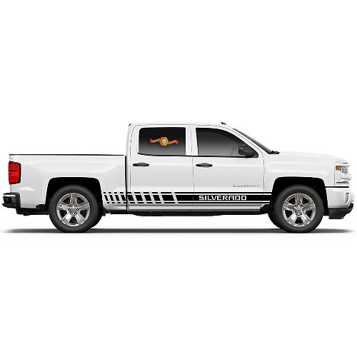 2 adesivi in ​​vinile con grafica a colori multipli Chevrolet Silverado
