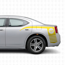 Adesivo vinile laterale con testo personalizzato in cerchio e strisce artigli per Dodge Charger 2006-2010_5