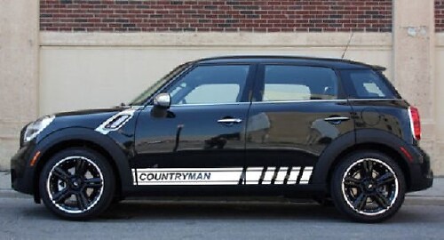 2 adesivi in ​​vinile con grafica a più colori Countryman Symbol Car Racing