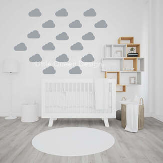 Decalcomanie adesive da parete per la cameretta dei bambini con nuvole
