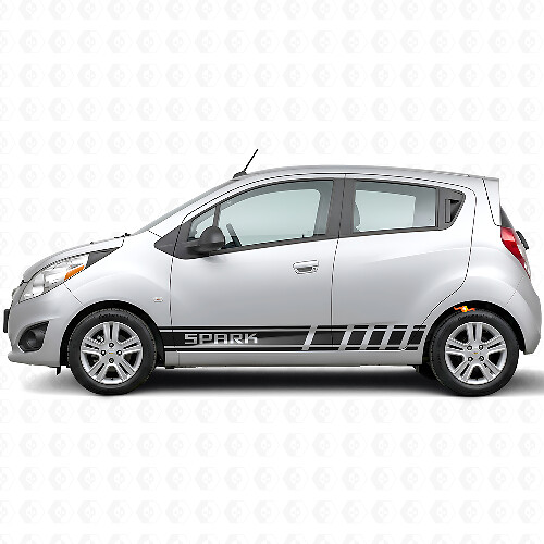 Adesivo Vinile Laterale con Strisce Marchiate per Chevrolet Spark