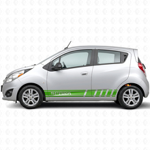 Adesivo Vinile Laterale con Strisce Marchiate per Chevrolet Spark_3
