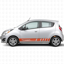 Adesivo Vinile Laterale con Strisce Marchiate per Chevrolet Spark_4
