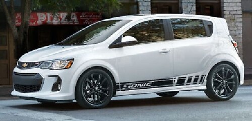Kit adesivi laterali in vinile stile racing per Chevrolet Sonic