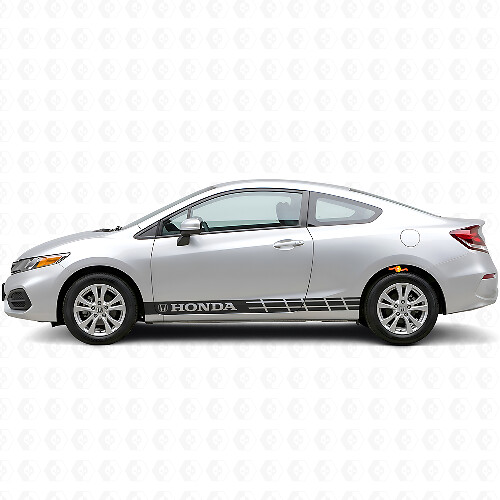 Adesivo in Vinile con Strisce Laterali Brandizzate per Honda Civic Coupe