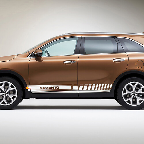 Adesivo decalcomania in vinile con strisce laterali Racing adatto per Kia Sorento
