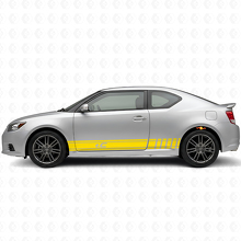 Kit adesivi vinile laterali a strisce stile racing di marca per Scion tC_5