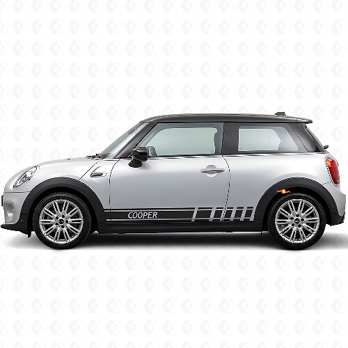 Adesivo in Vinile con Strisce e Scritta Cooper laterale per MINI Cooper