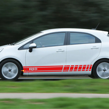 Adesivo decalcomania in vinile con strisce laterali da corsa adatto a Kia Rio
 2