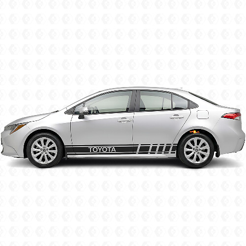 Adesivo Laterale a Strisce da Corsa con Marchio per Toyota Corolla